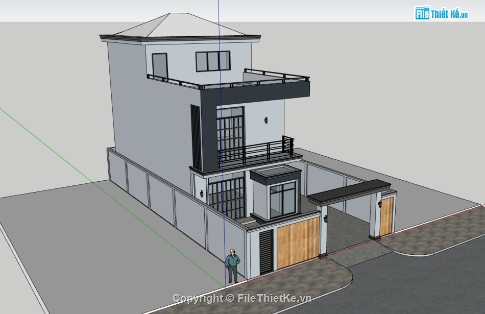 Sketchup nhà phố 2 tầng,model su nhà phố 2 tầng,model sketchup nhà phố 2 tầng,file sketchup nhà phố 2 tầng