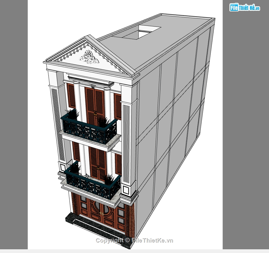 nhà phố 3 tầng,file su nhà phố 3 tầng,model sketchup nhà phố 3 tầng,model su nhà phố,file sketchup nhà phố 3 tầng