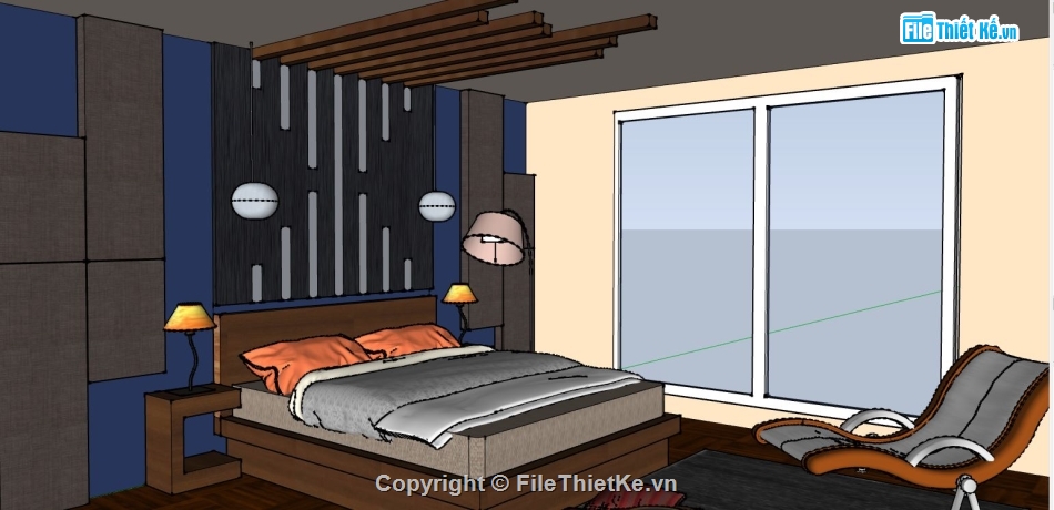 Model phòng ngủ,file sketchup phòng ngủ,3d sketchup phòng ngủ