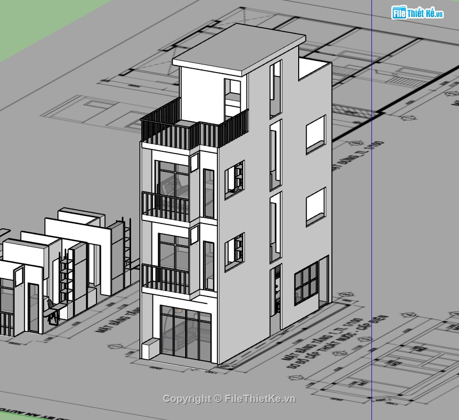 su nhà phố,sketchup nhà phố,nhà phố 4 tầng,sketchup nhà phố 4 tầng,su nhà phố 4 tầng
