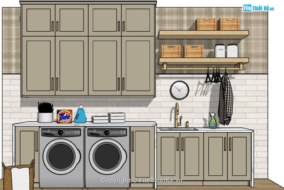 nội thất phòng bếp,Model su phòng bếp,file su phòng bếp