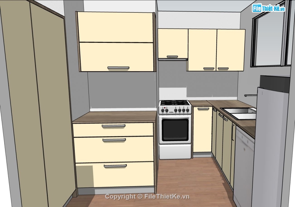 Model su phòng bếp,Model phòng bếp,phòng bếp,sketchup phòng bếp