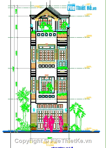 Kiến trúc,4 tầng,Nhà 4 tầng đẹp,nhà phố kích thước 5x8m,5x8m,bản vẽ nhà phố