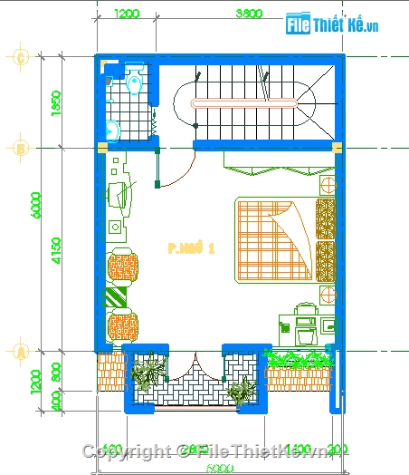 Kiến trúc,4 tầng,Nhà 4 tầng đẹp,nhà phố kích thước 5x8m,5x8m,bản vẽ nhà phố