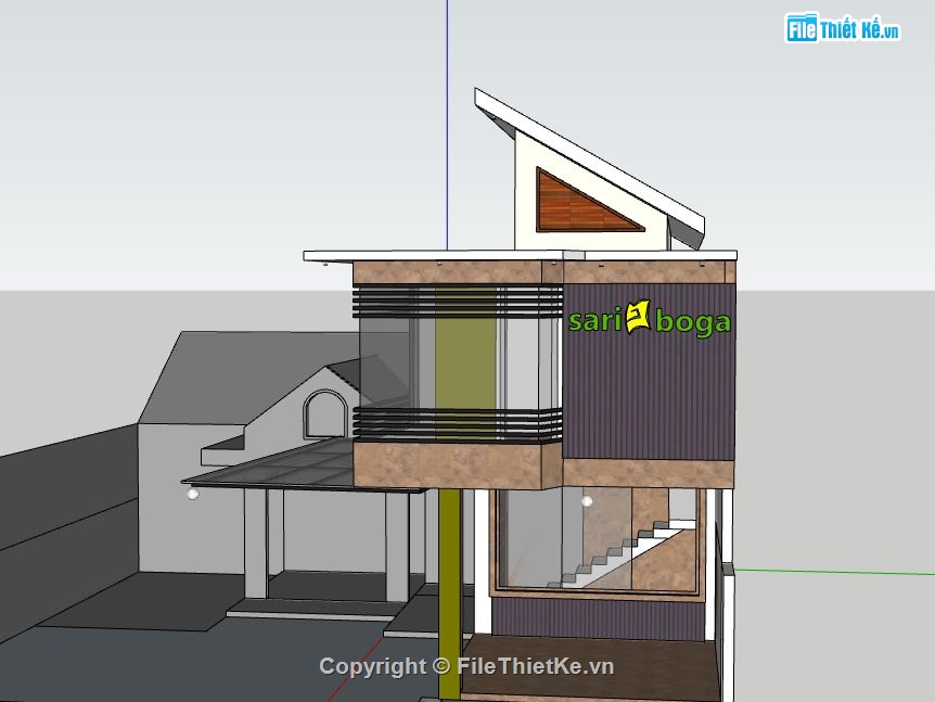 Nhà phố 2 tầng,model su nhà phố 2 tầng,file su nhà phố 2 tầng,nhà phố 2 tầng file su
