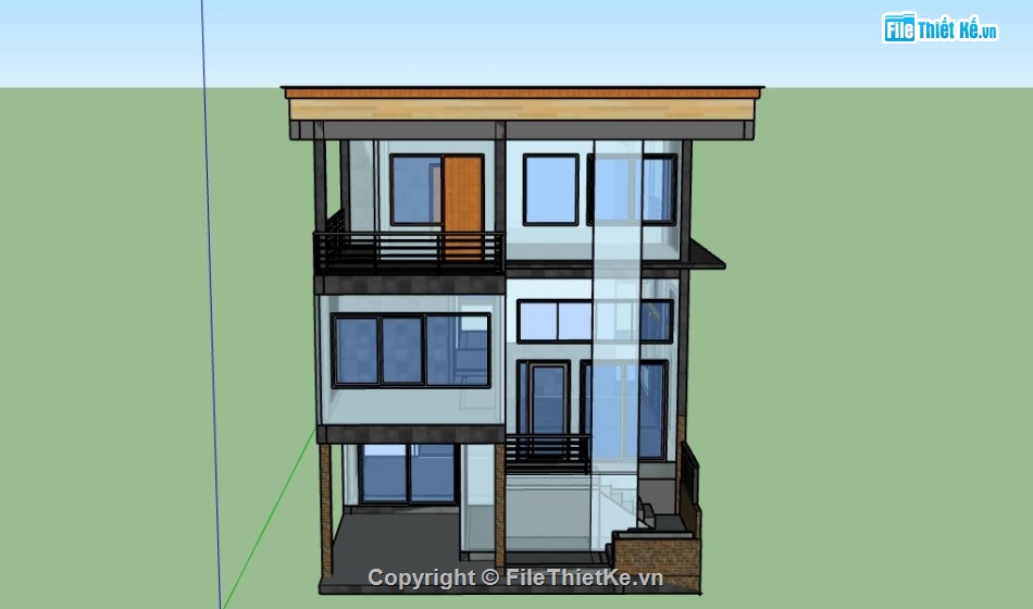 Nhà phố 3 tầng,model su nhà phố 3 tầng,file su nhà phố 3 tầng,sketchup nhà phố 3 tầng,nhà phố 3 tầng file su
