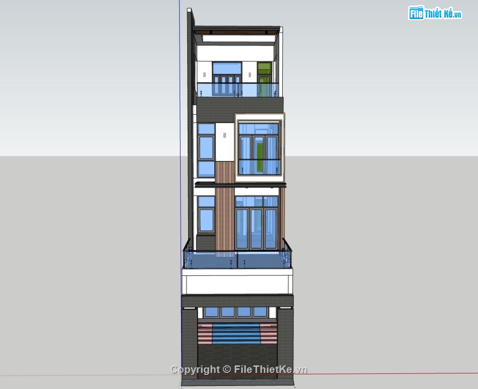 Nhà phố 4 tầng,Nhà 4 tầng đẹp,model su nhà phố 4 tầng,file sketchup nhà phố 4 tầng,nhà phố 4 tầng file su