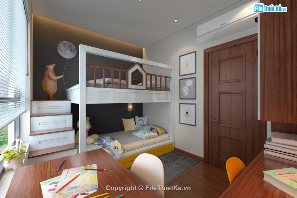 nội thất phòng ngủ,phòng trẻ em,childrenroom,3d phòng ngủ,File max phòng ngủ