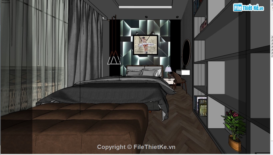su nội thất phòng ngủ hiện đại,nội thất phòng ngủ sketchup,model 3d nội thất phòng ngủ