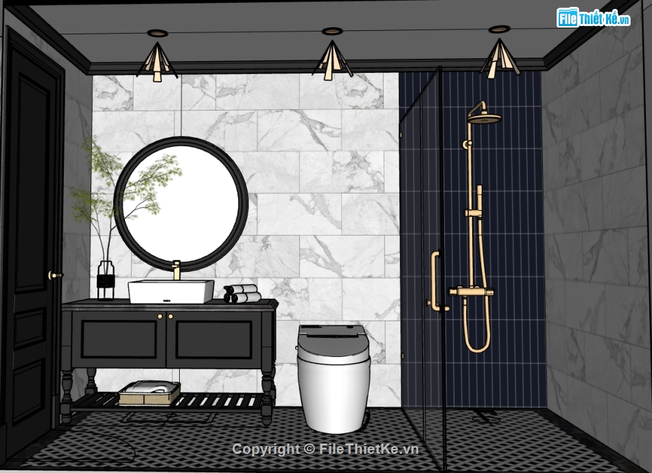file su nhà tắm,file sketchup nhà wc,3d sketchup phòng tắm