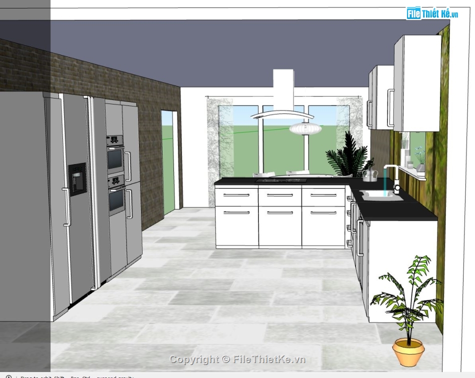nội thất phòng bếp,model bếp,sketchup phòng bếp