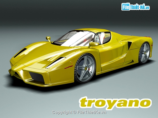 Thiết kế 3DMAX xe,3dmax siêu xe,Mô hình xe,siêu xe Ferrari Enzo