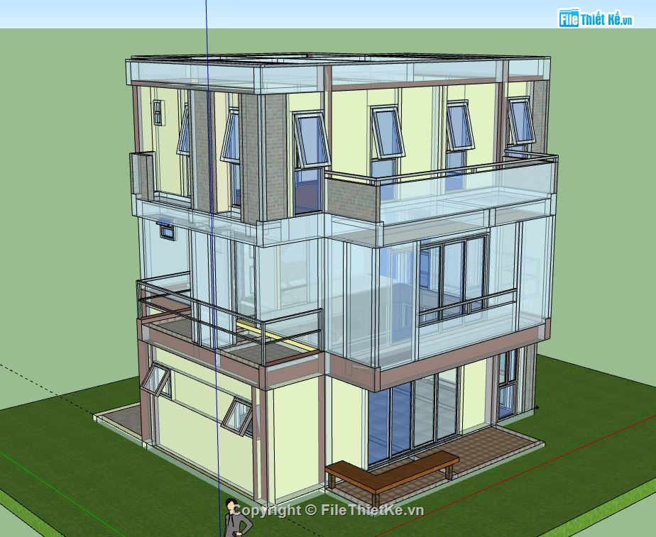 Nhà phố 3 tầng,model su nhà phố 3 tầng,nhà phố 3 tầng file su,sketchup nhà phố 3 tầng,nhà phố 3 tầng sketchup