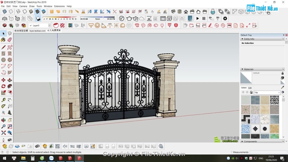 cổng sketchup,mẫu cổng sketchup,File sketchup các mẫu cổng,mẫu cổng