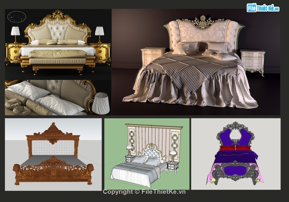 giường Tân cổ điển file sketchup,File sketchup giường tân cổ điển,Model sketchup giường tân cổ điển,Model giường tân cổ điển,tổng hợp mẫu giường tân cổ điển
