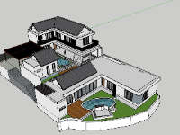 biệt thự hiện đại,biệt thự 1 tầng,biệt thự 2 tầng,model su biệt thự 1 tầng,file sketchup biệt thự 2 tầng