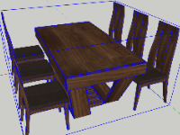 2 mẫu ghế ăn gỗ óc chó file sketchup