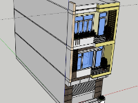 3D Nhà phố 3 tầng 5x16m file sketchup