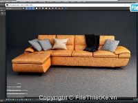 3DMAX model ghế sofa