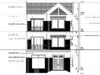 Autocad Biệt thự 3 tầng mái Thái 7.9x13m