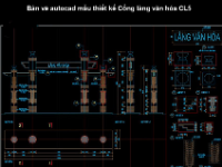 Autocad mẫu thiết kế Cổng làng văn hóa