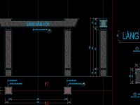 Autocad mẫu thiết kế Cổng làng văn hóa đẹp