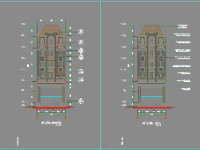 Autocad và nội thất Nhà phố 4 tầng 8x16m