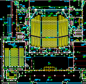 Bản autocad kết cấu, kiến trúc nhà hát thính phòng