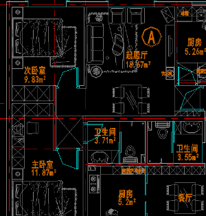 Bản cad chi tiết kiến trúc mặt bằng căn hộ chung cư