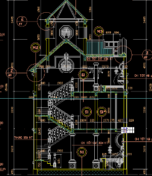 Bản cad mẫu biệt thự nhà phố đẹp sang trọng