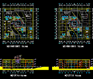 Bản cad phần mặt đứng và mặt bằng và mặt cắt bảo tàng chăm Đà Nẵng