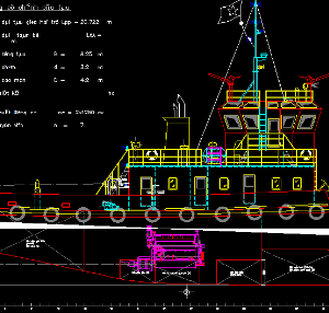 Bản cad thiết kế tầu kéo 2x 1250 đầy đủ chi tiết bản vẽ