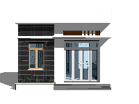 bản vẽ nhà phố,thiết kế nhà phố,nhà phố 1 tầng,bản vẽ revit nhà phố,Thiết kế revit nhà phố hiện đại