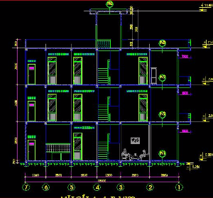 Bản thiết kế kiến trúc nhà phố 3 tầng kích thước 5x15m