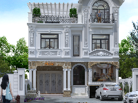 Bản thiết kế nhà nghỉ 9x17.3m 2.5 tầng tân cổ điển
