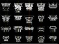 Bản vẽ 20 chi tiết đầu cột tân cổ điển file cad