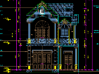 Bản vẽ 2019 CAD thi công biệt thự 2 tầng 9x19.8m Full kiến trúc, kết cấu, điện nước