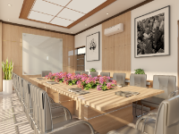 Bản vẽ 3d sketchup phòng họp - full setting