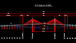 Bản vẽ Autocad biện pháp thi công cầu Mỹ Thuận