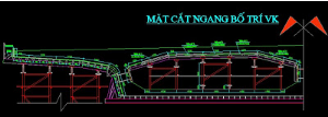 Bản vẽ autocad,Biện pháp thi công,thi công ván khuôn dầm,dầm hộp trên đà giáo