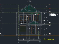 Bản vẽ Autocad Biệt thự 2 tầng mái Nhật kích thước 7.3x13m (Full Kiến trúc, kết cấu)