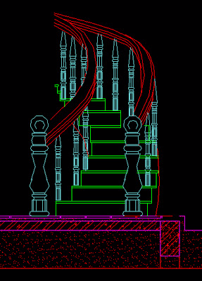 Bản vẽ autocad chi tiết các mẫu cầu thang xoắn