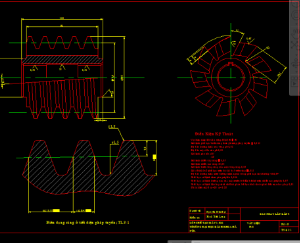 Bản vẽ autocad cơ khí Dao phay lăn răng