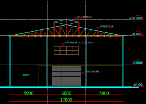 Bản vẽ autocad,nhà xưởng,nhà xưởng khung thép,bản vẽ cơ sở Vạn Hưng