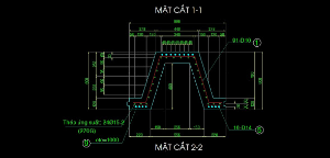 Bản vẽ autocad cọc ván dự ứng lực