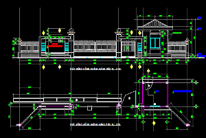 Bản vẽ,Bản vẽ mặt bằng,Bản vẽ autocad,Cổng hàng rào,mẫu hàng rào,file cad mặt bằng