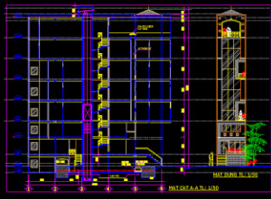 Bản vẽ autocad khách sạn mini đường Lê Hồng Phong