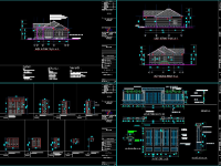 Bản vẽ autocad kiến trúc biệt thự 1 tầng 11x13m  Cổng tường rào