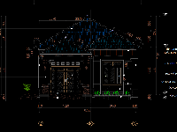 Bản vẽ autocad kiến trúc biệt thự 1 tầng mái Nhật kích thước 8.7x17m