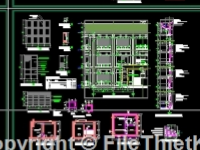 Bản vẽ autocad kiến trúc dãy phòng học 18 phòng (3 tầng)